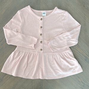 3/$15~ Old Navy long sleeve pink peplum shirt girls 3T